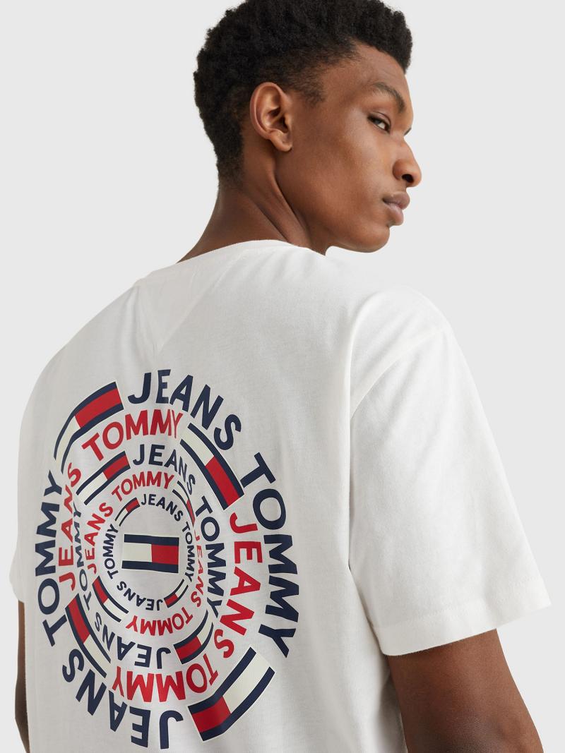 Férfi Tommy Hilfiger Circular back graphic Póló Fehér | HU 797CTV